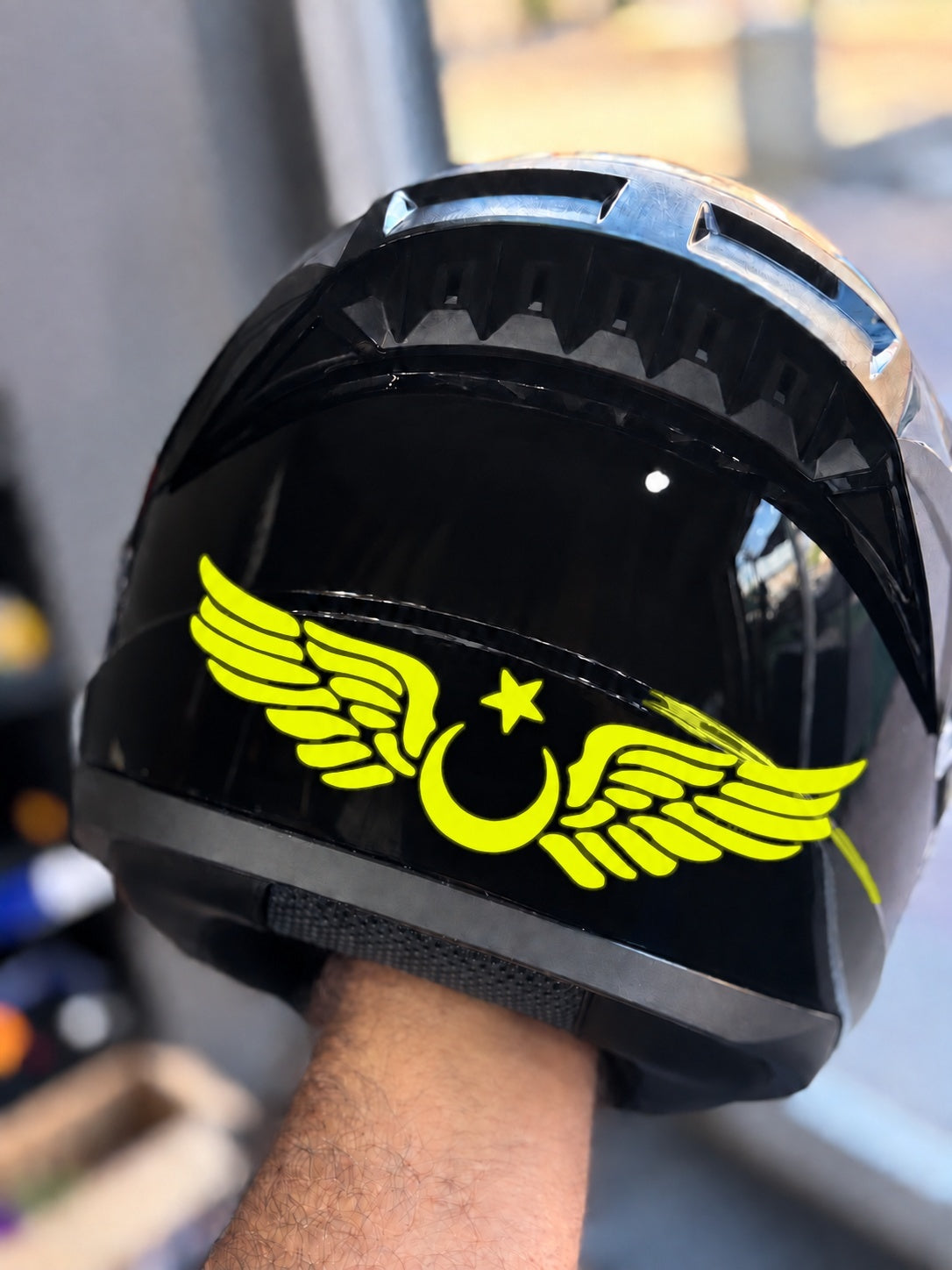 Motosiklet ve Kask için Kanatlı Bayrak Sticker Etiket (20CM)
