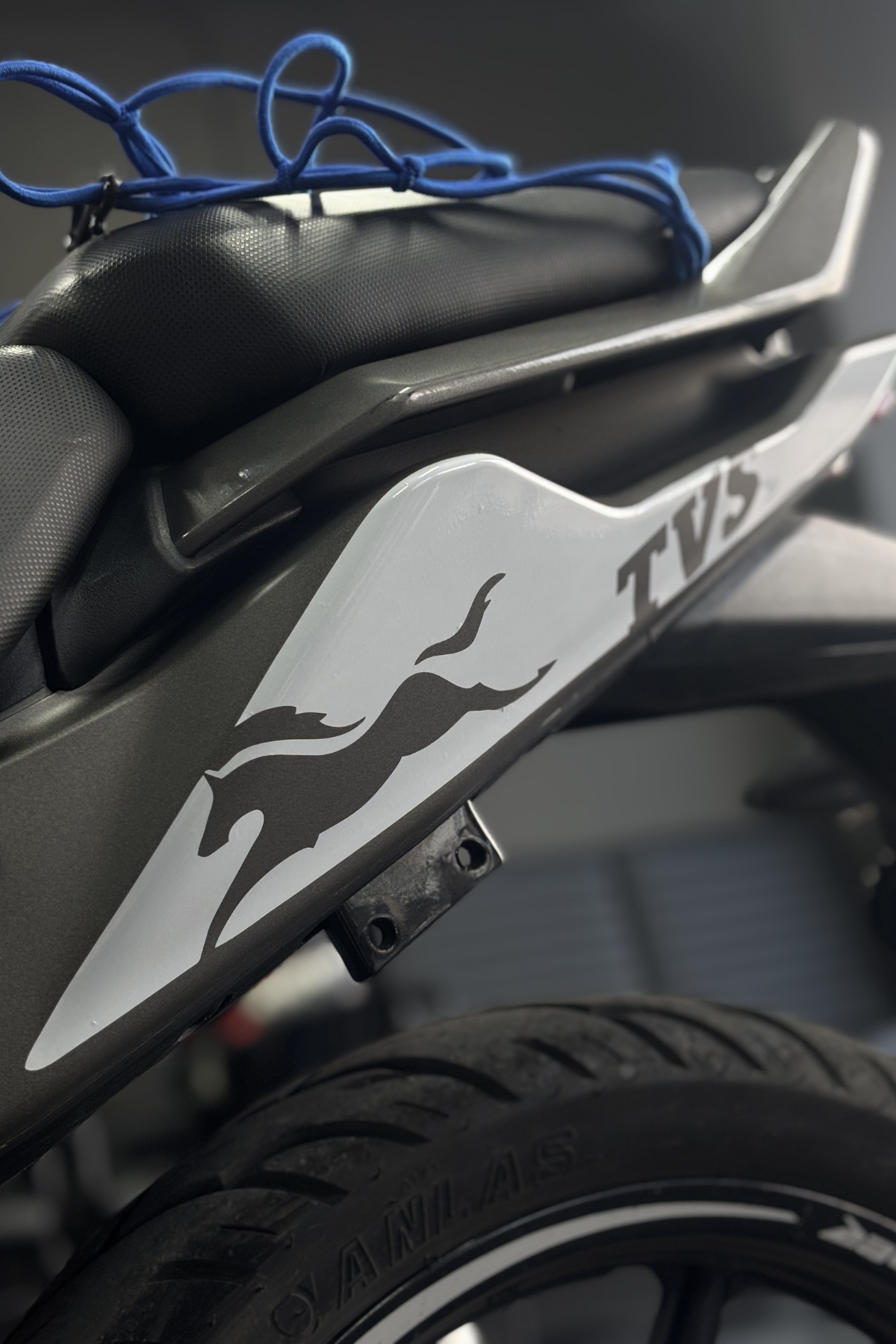 TVS Raider 125 için Arka Sele Altı TVS Logolu Kaplama Sticker (Sağ ve Sol)