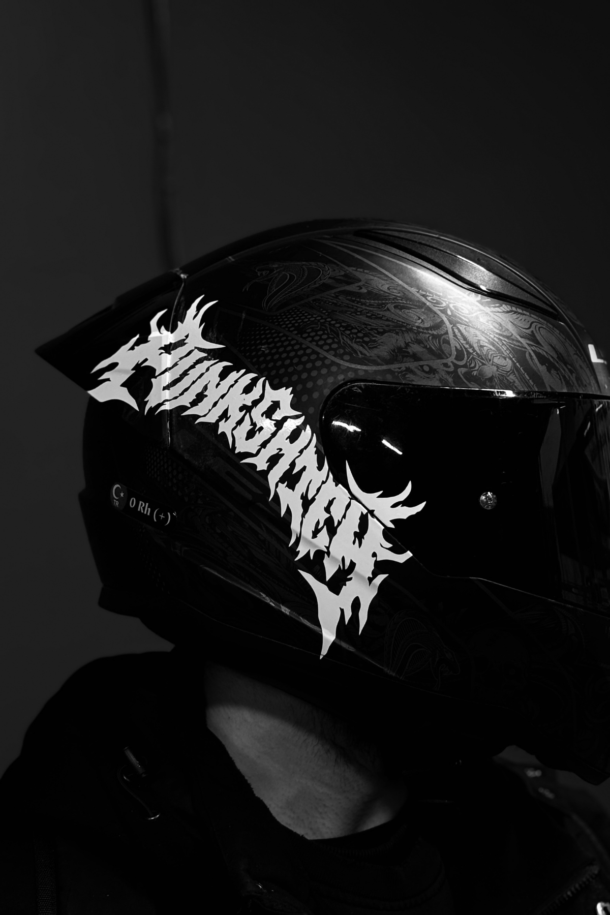 Motosiklet ve Kask için Tribal Yazı Tipiyle Punk Sticker Etiket (1 Adet)