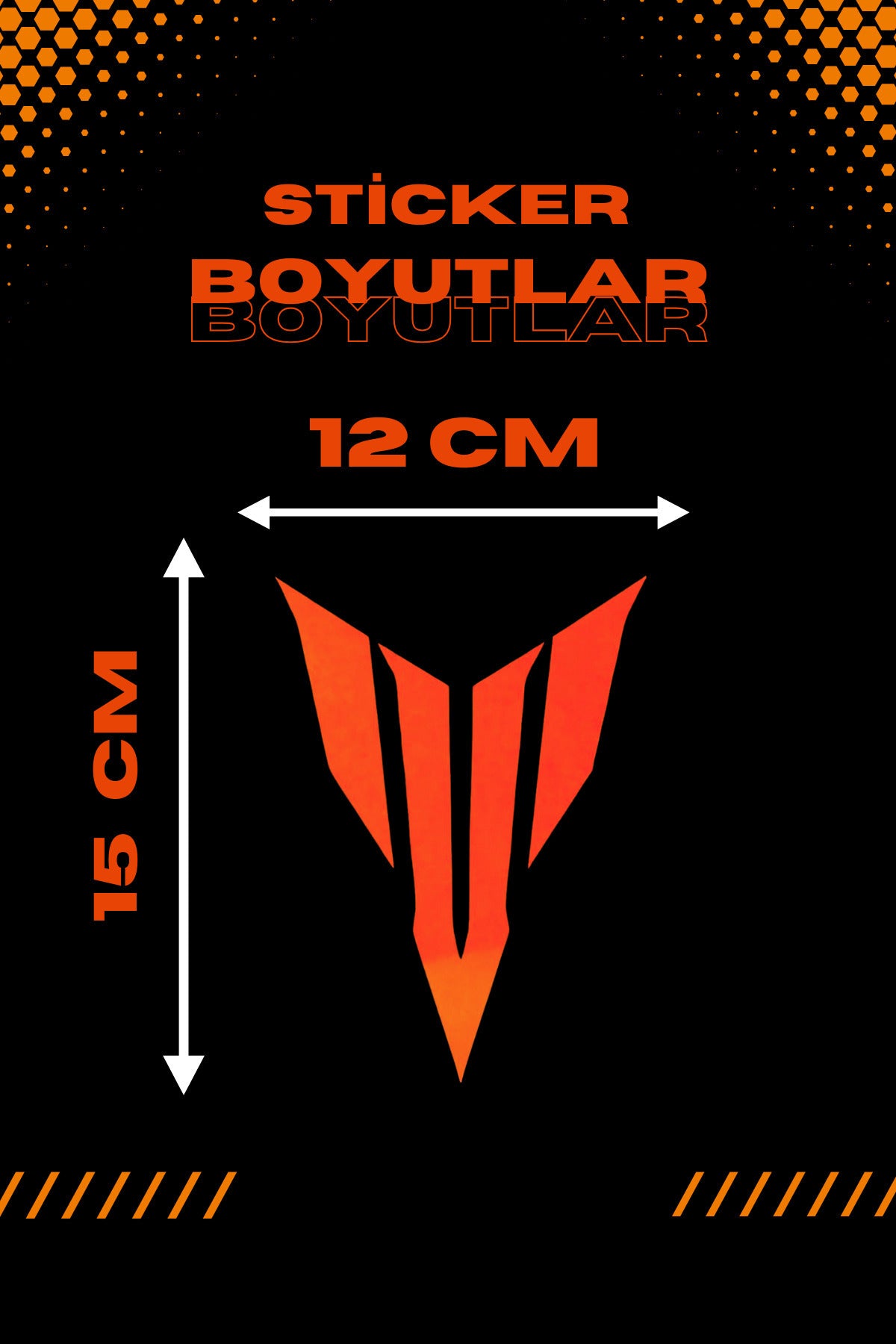 Dekoratif Neon Turuncu MT Logo Sticker Araba-Motor için Etiket 12CMx15CM (1 Adet)