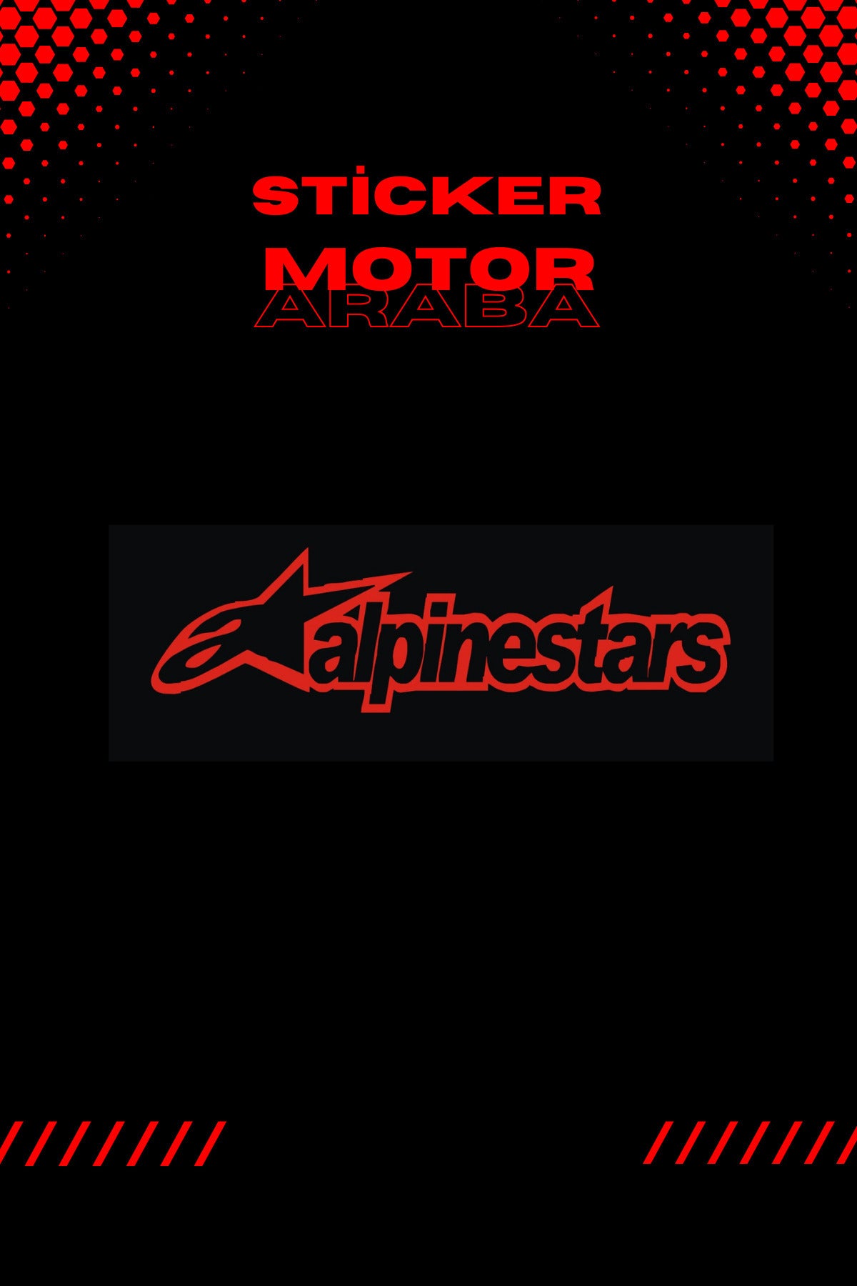 Dekoratif Kırmızı Alpinestars Sticker Motor-Araba-Kask için Etiket 14CMx4CM (1 Adet)