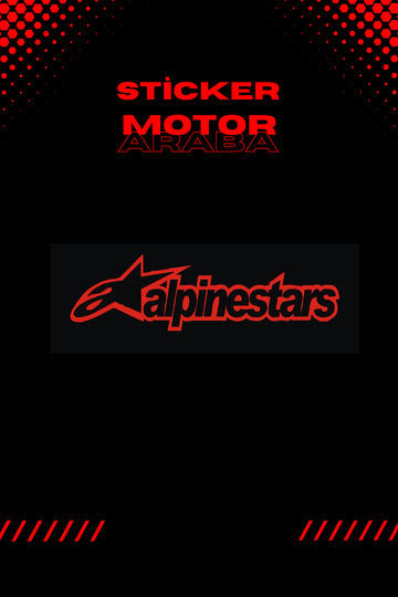Dekoratif Kırmızı Alpinestars Sticker Motor-Araba-Kask için Etiket 14CMx4CM (1 Adet)