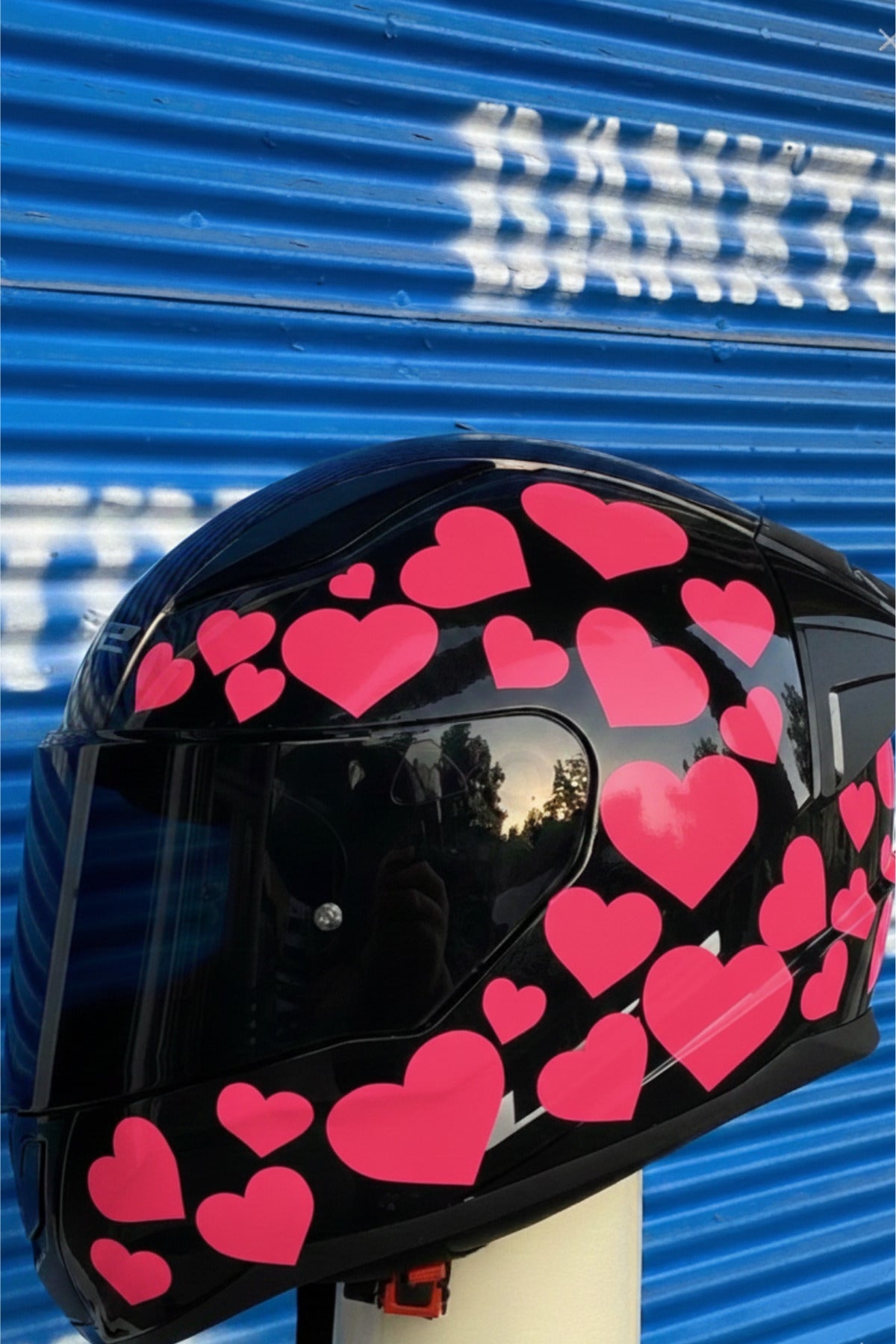 Kask-Motor-Araba için Renkli Kalpli Sticker Etiket Seti