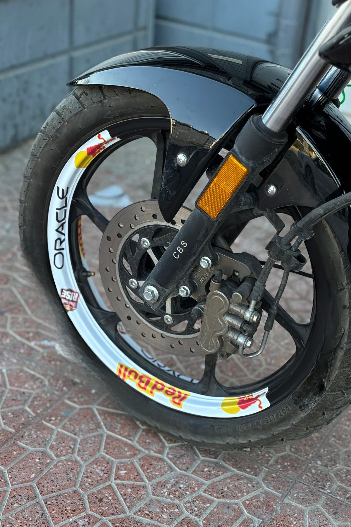 Motosiklet Jantı için Baskılı Boğa Enerji Desenli Yarım Jant Şeridi (4 Parça 17 Inch Uyumlu)