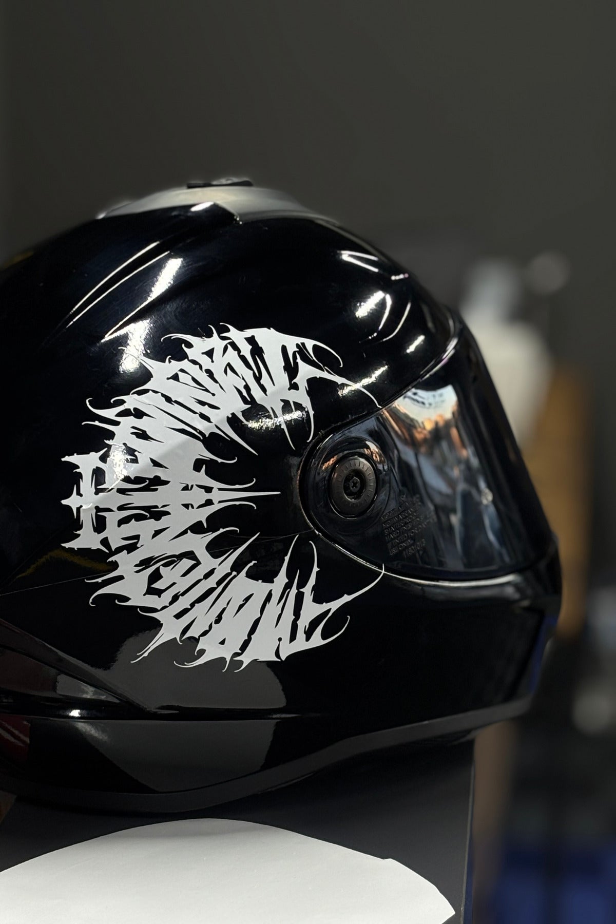 Kask ve Motosiklet için Yarım Tribal Gotik Daire Sticker Etiket