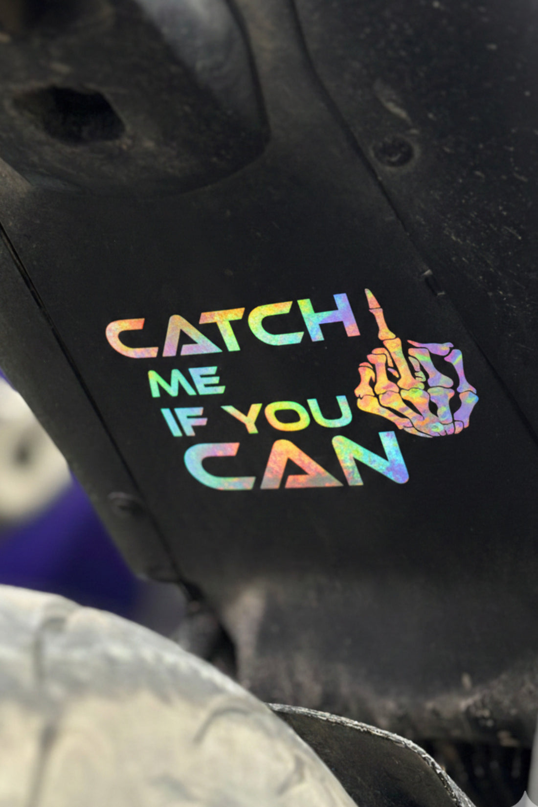 Motosiklet ve Depo için Catch me If You Can Orta Parmak Sticker (14CMx10CM)