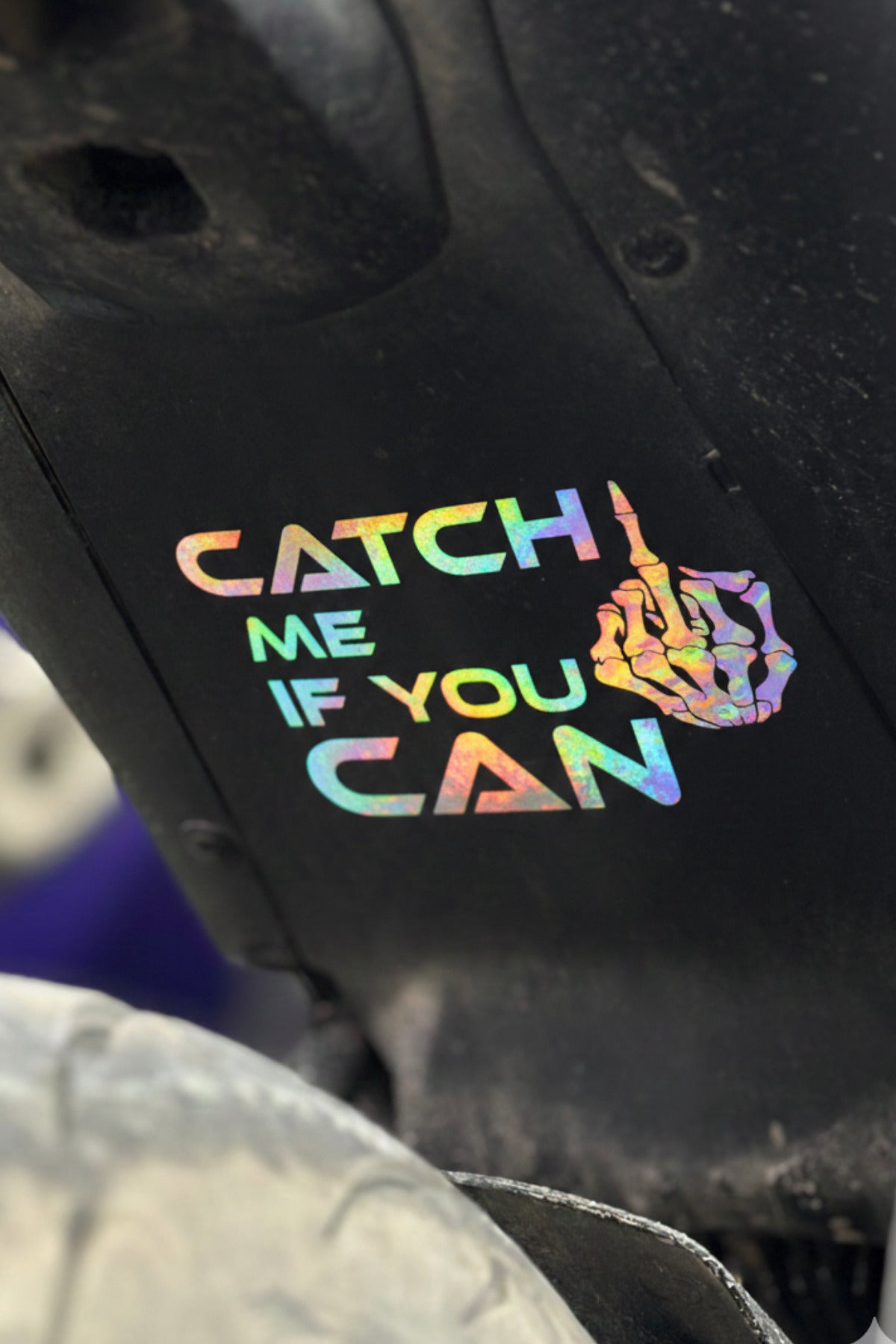 Motosiklet ve Depo için Catch me If You Can Orta Parmak Sticker (14CMx10CM)