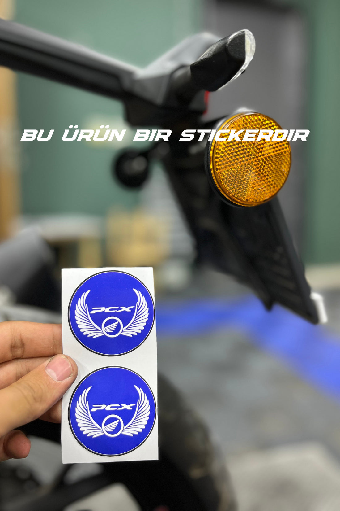 Honda PCX Kedigözü Reflektörü için 5CMx5CM Yuvarlak Sticker Seti (2 Adet)