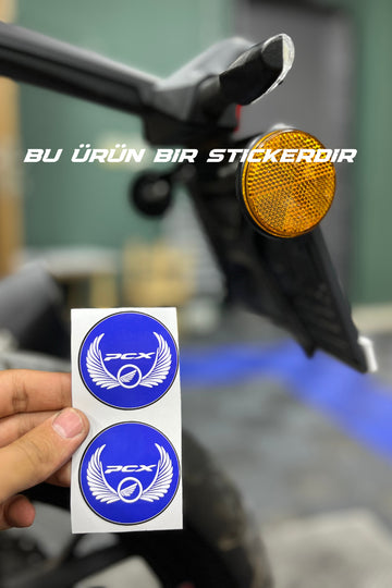 Honda PCX Kedigözü Reflektörü için 5CMx5CM Yuvarlak Sticker Seti (2 Adet)