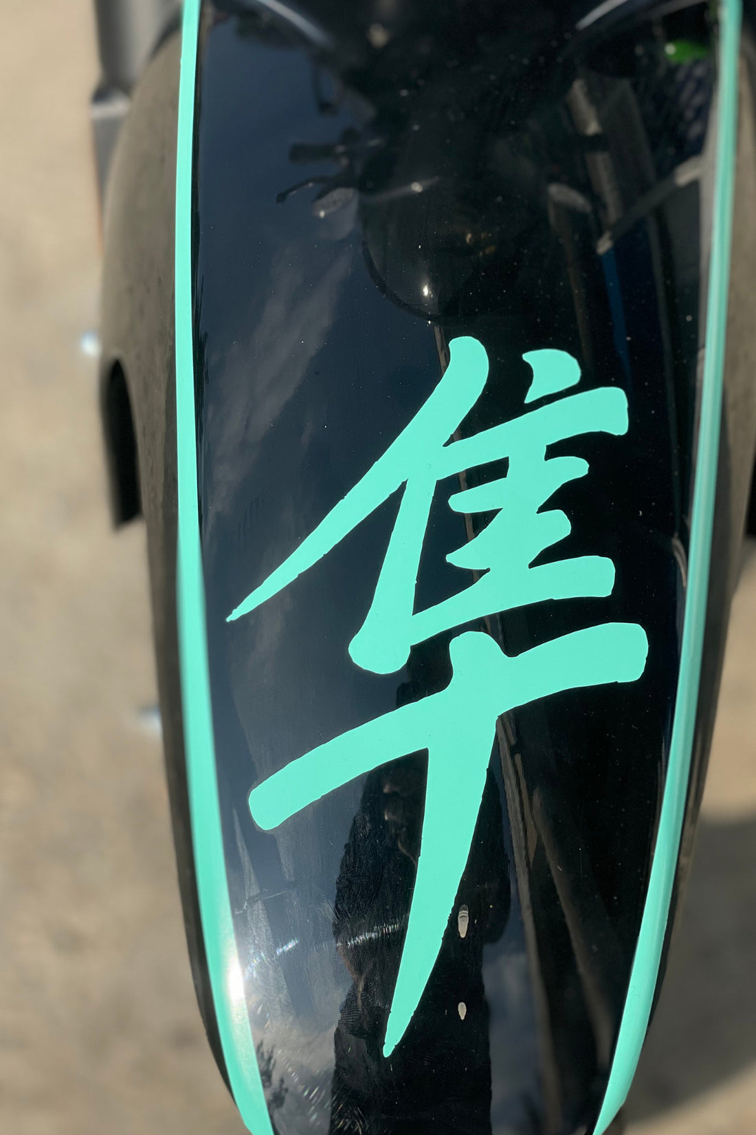 Motor-Araba-Kask için Nane Renk Hayabusa Logo Japonca Yazı Sticker Etiket (1 Adet)