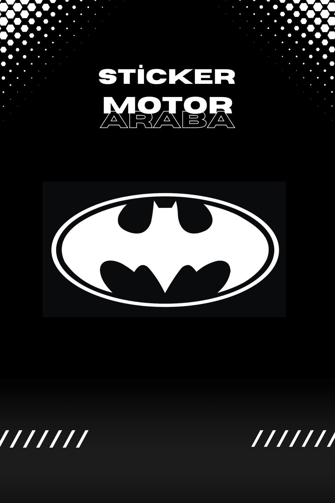 Dekoratif Beyaz Batman Sticker Motor-Araba için Etiket 8CMX4CM (1 Adet)