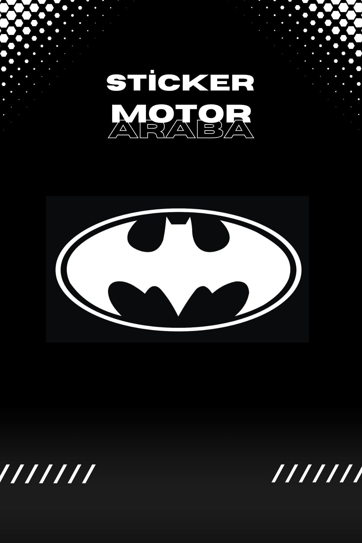 Dekoratif Beyaz Batman Sticker Motor-Araba için Etiket 8CMX4CM (1 Adet)