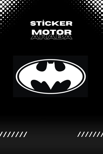 Dekoratif Beyaz Batman Sticker Motor-Araba için Etiket 8CMX4CM (1 Adet)