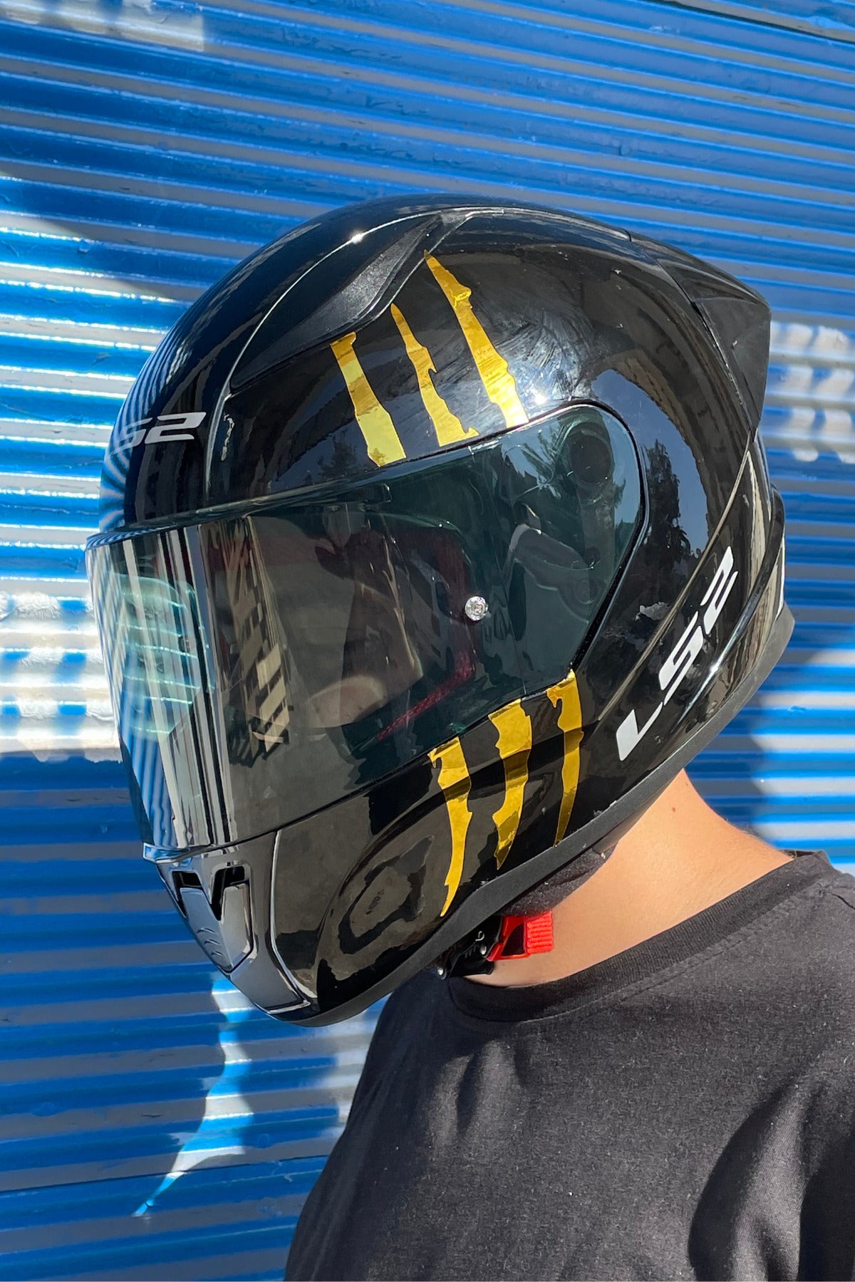 Kask için Gold Altın Renk Pençe İzi Sticker Etiket 18CMx6CM (1 Adet)