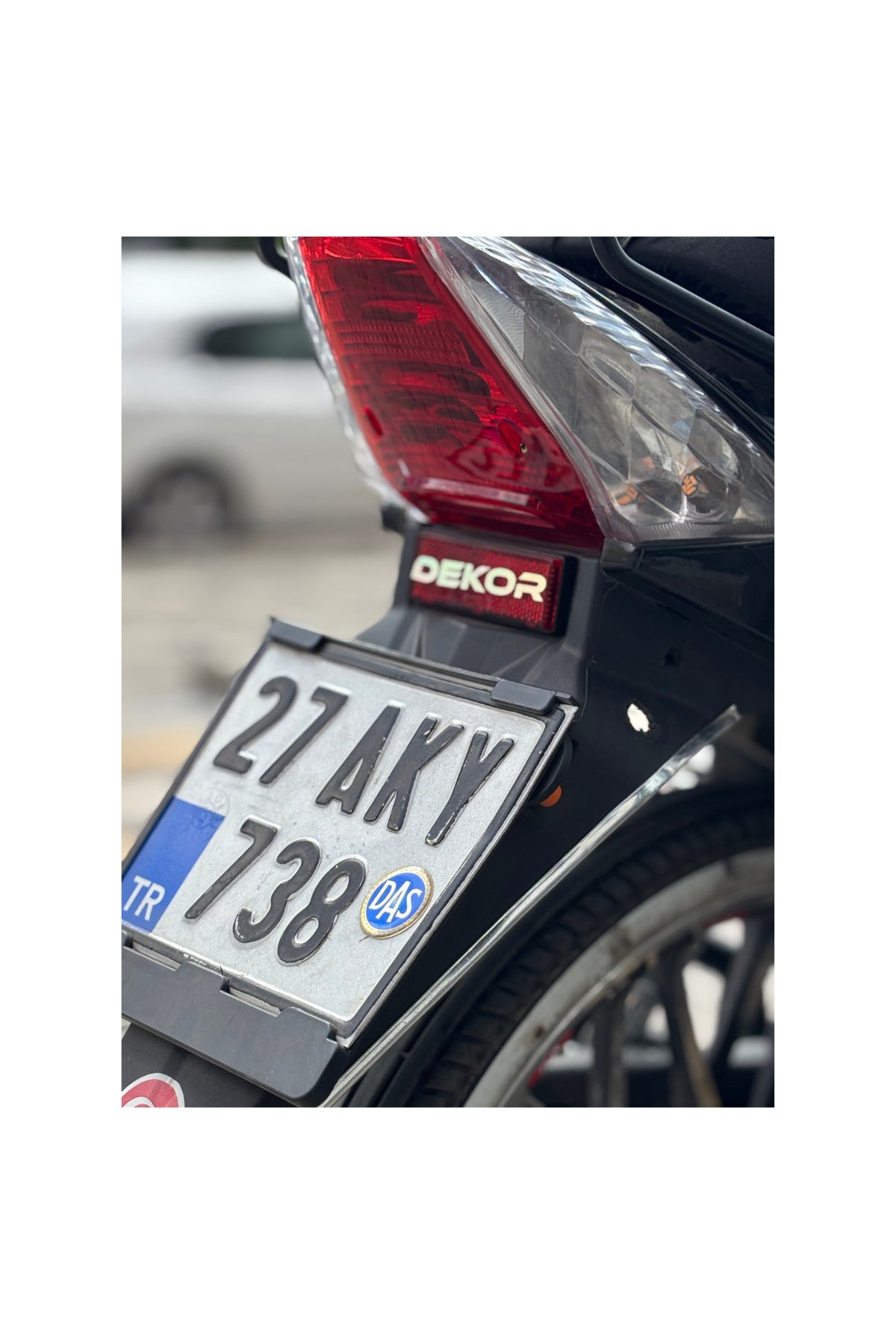 Motosiklet Kedigözü Reflektörü için Hologramlı Dekor Yazı Sticker Etiket (1 Adet)