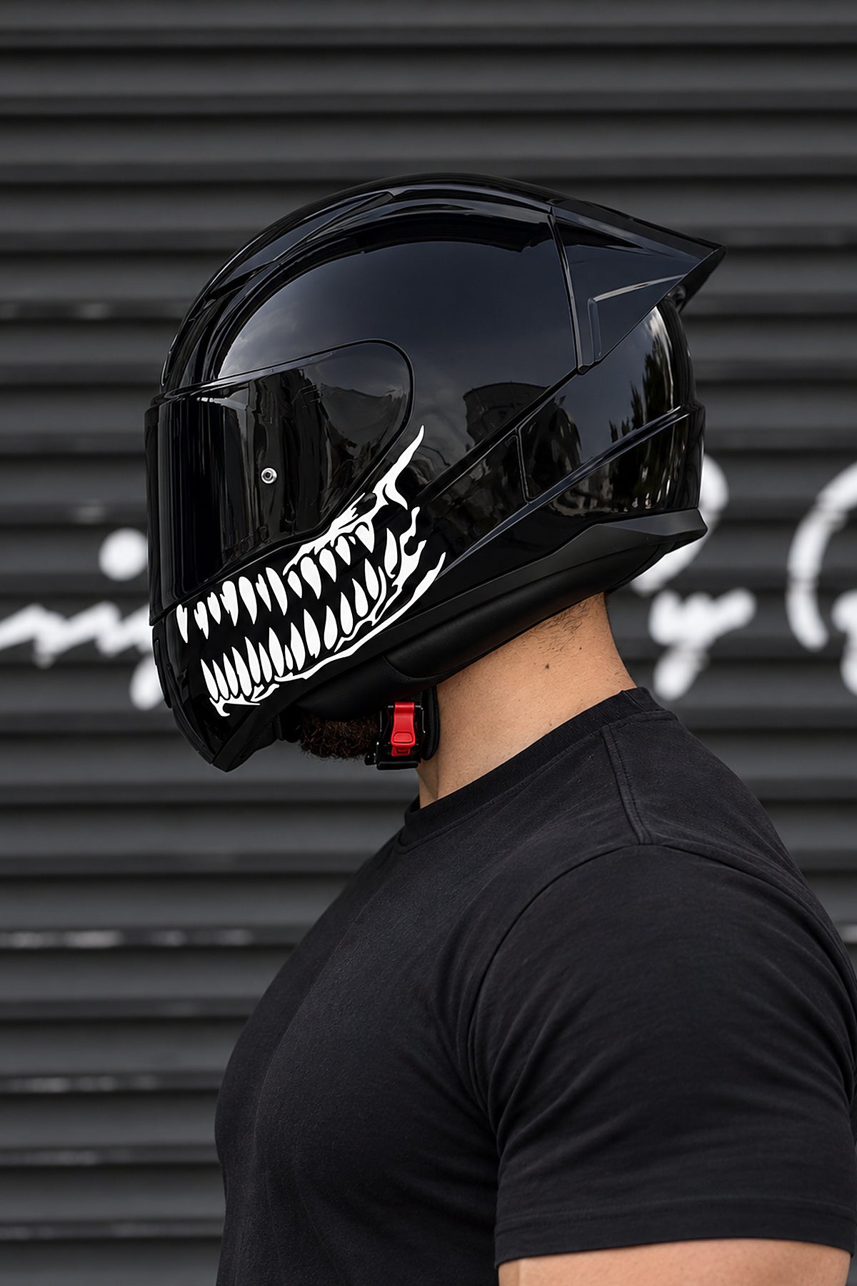 Motosiklet Kaskı için Ruroc Kask Dişleri Sticker Etiket(Sağ ve Sol)
