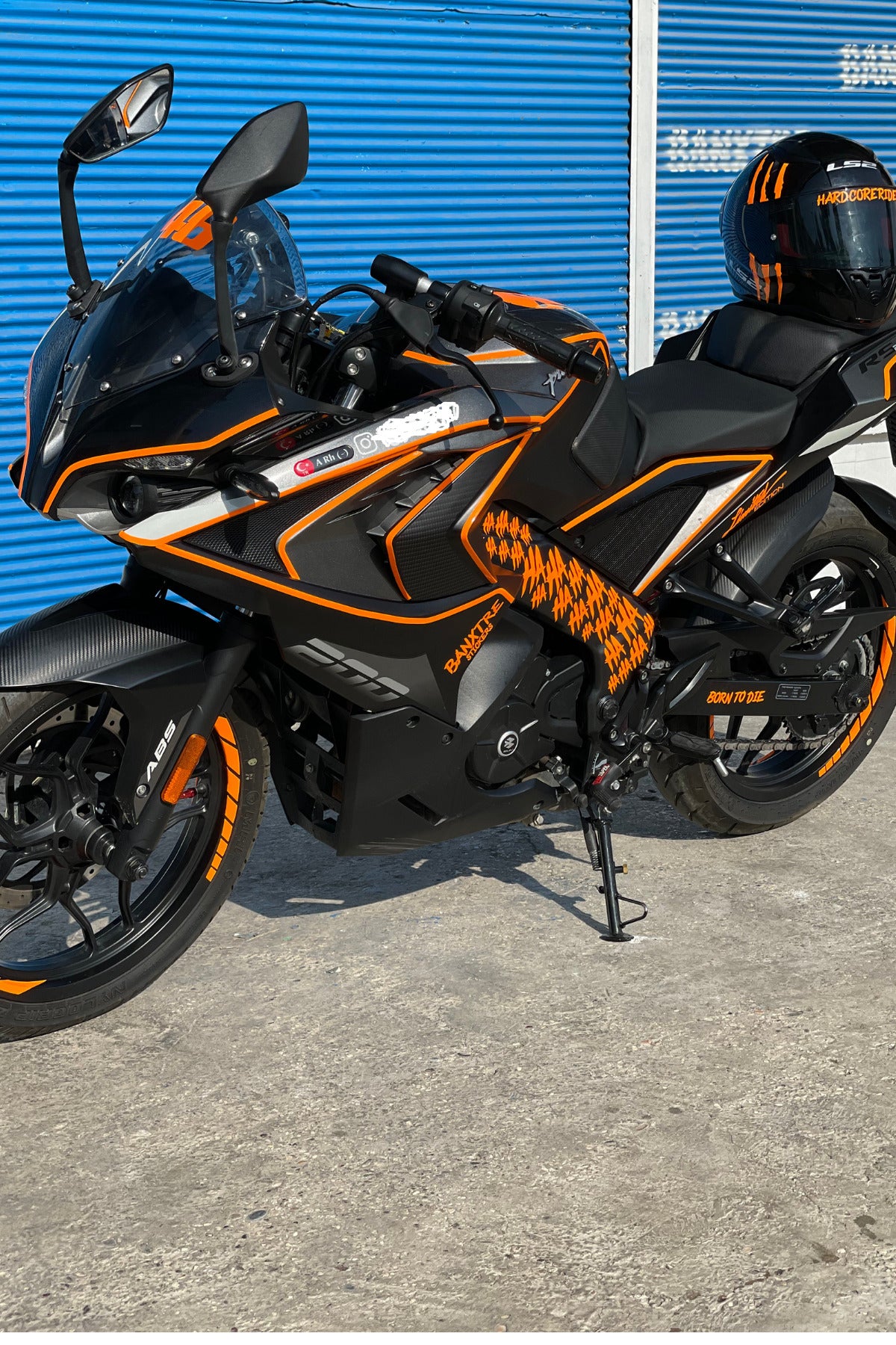 Bajaj Pulsar RS200 için Orafol Neon Turuncu Sticker Seti 29 Parça