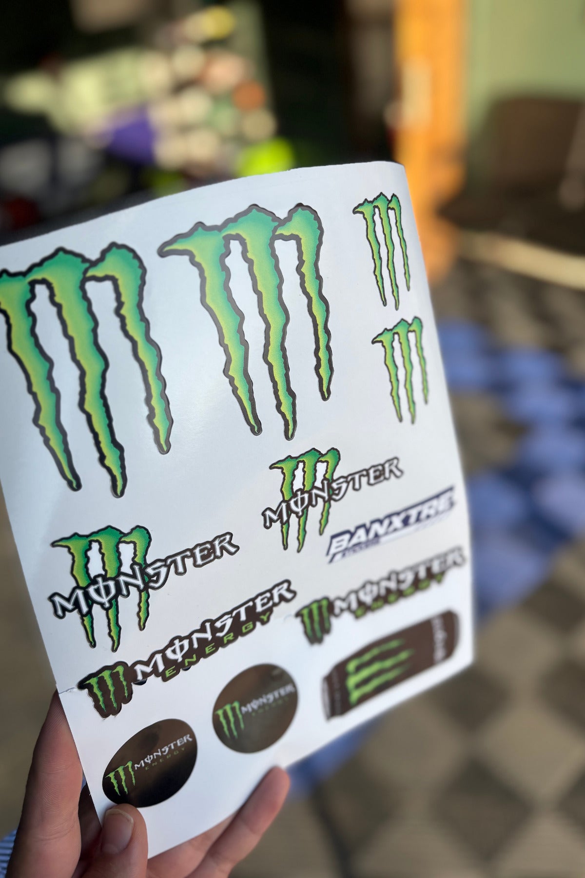 Motosiklet ve Kask için Pençe MNSTER A4 Sponsor Sticker Seti ( 12 Parça)