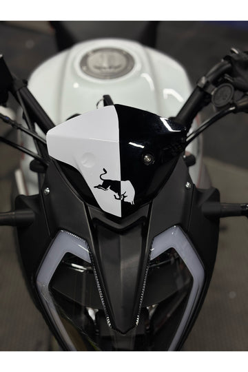 Benelli 125s ve RKS RK125 için BEYAZ Renk Boğa Enerji Detaylı Kafa Detay Sticker