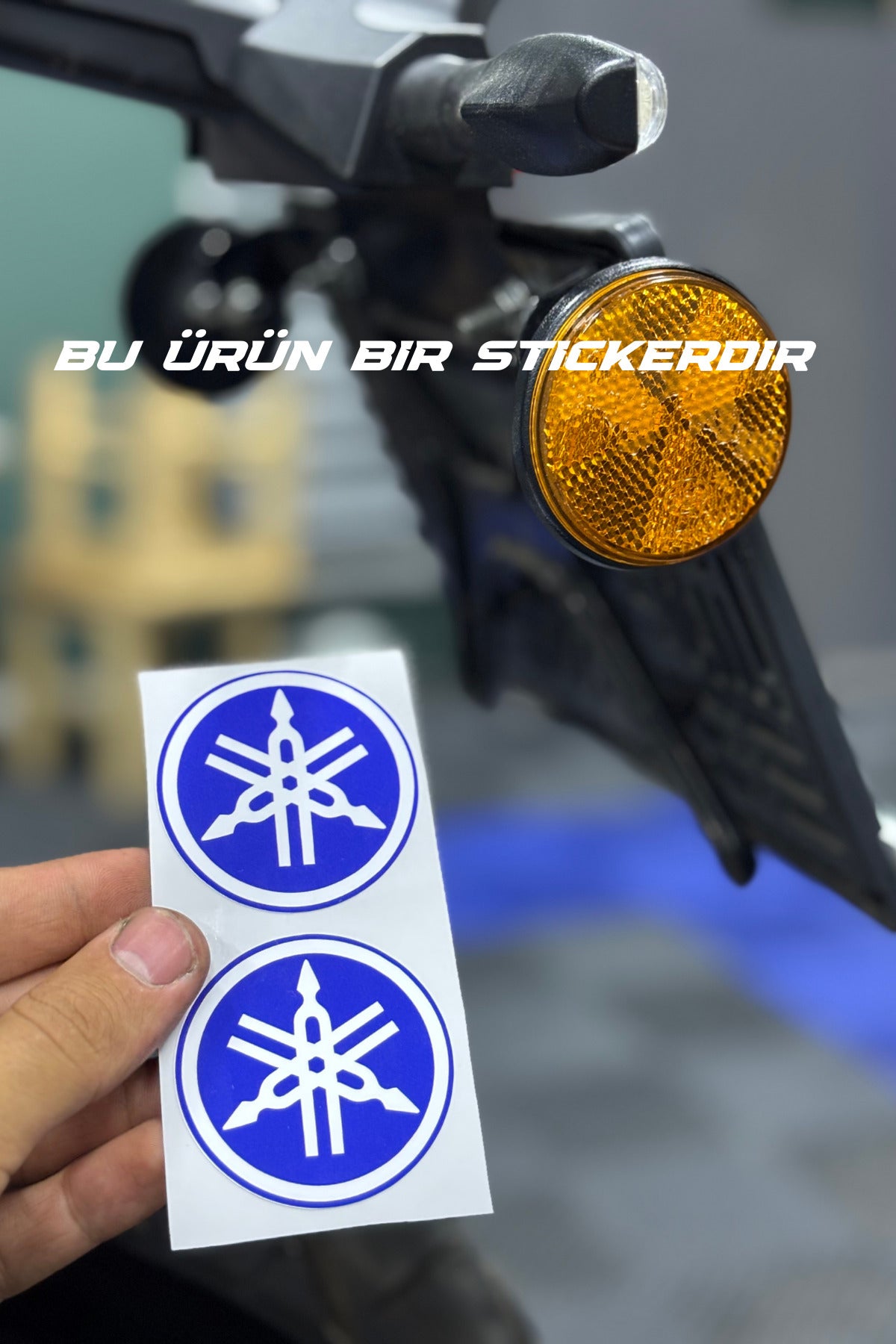 Yamaha Motosiklet Grubu Kedigözü Reflektörü için 5CMx5CM Sticker Etiket (2 Adet)