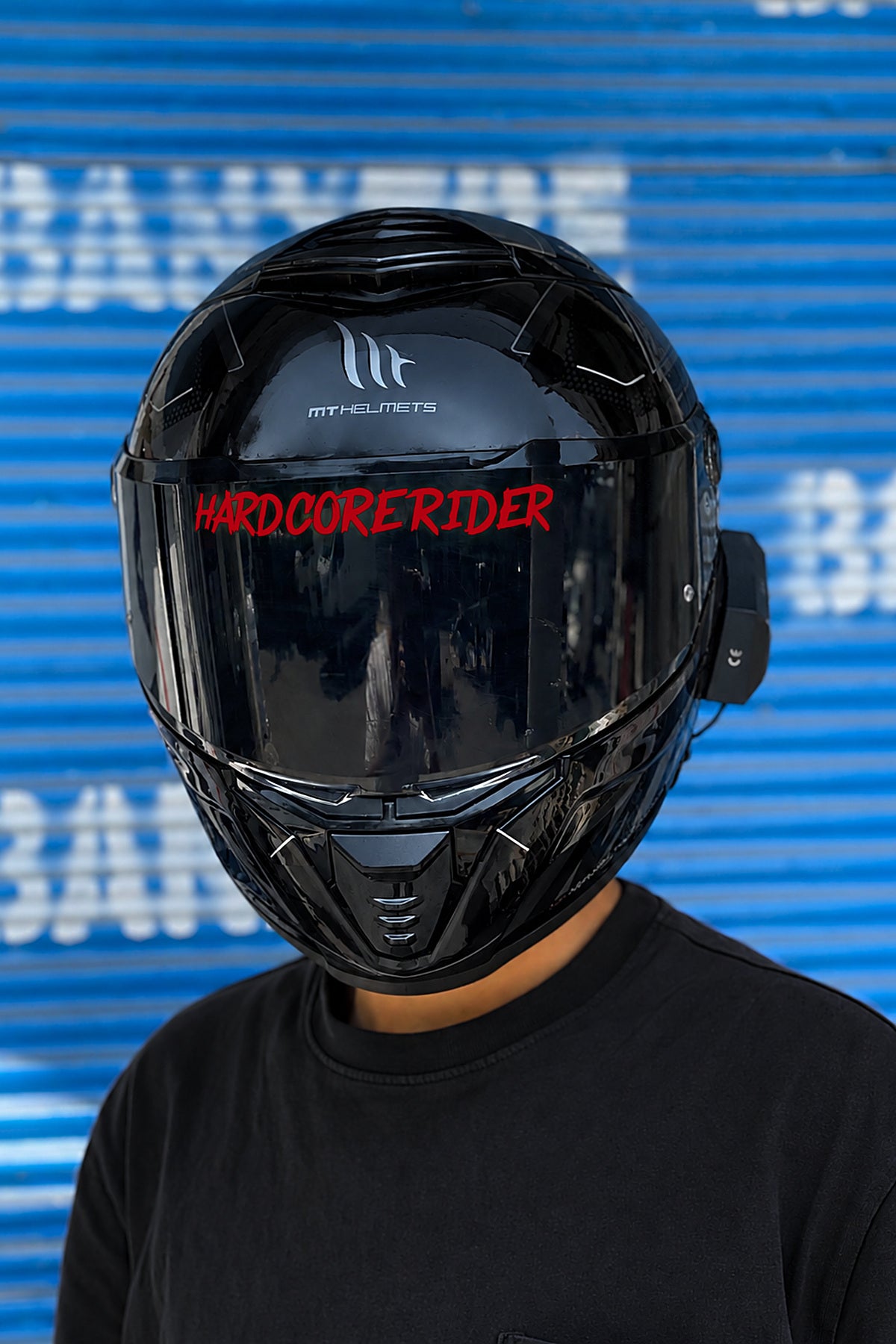 Motosiklet Kask Vizörü için Hard Core Rider Vizör Yazı Sticker Etiket