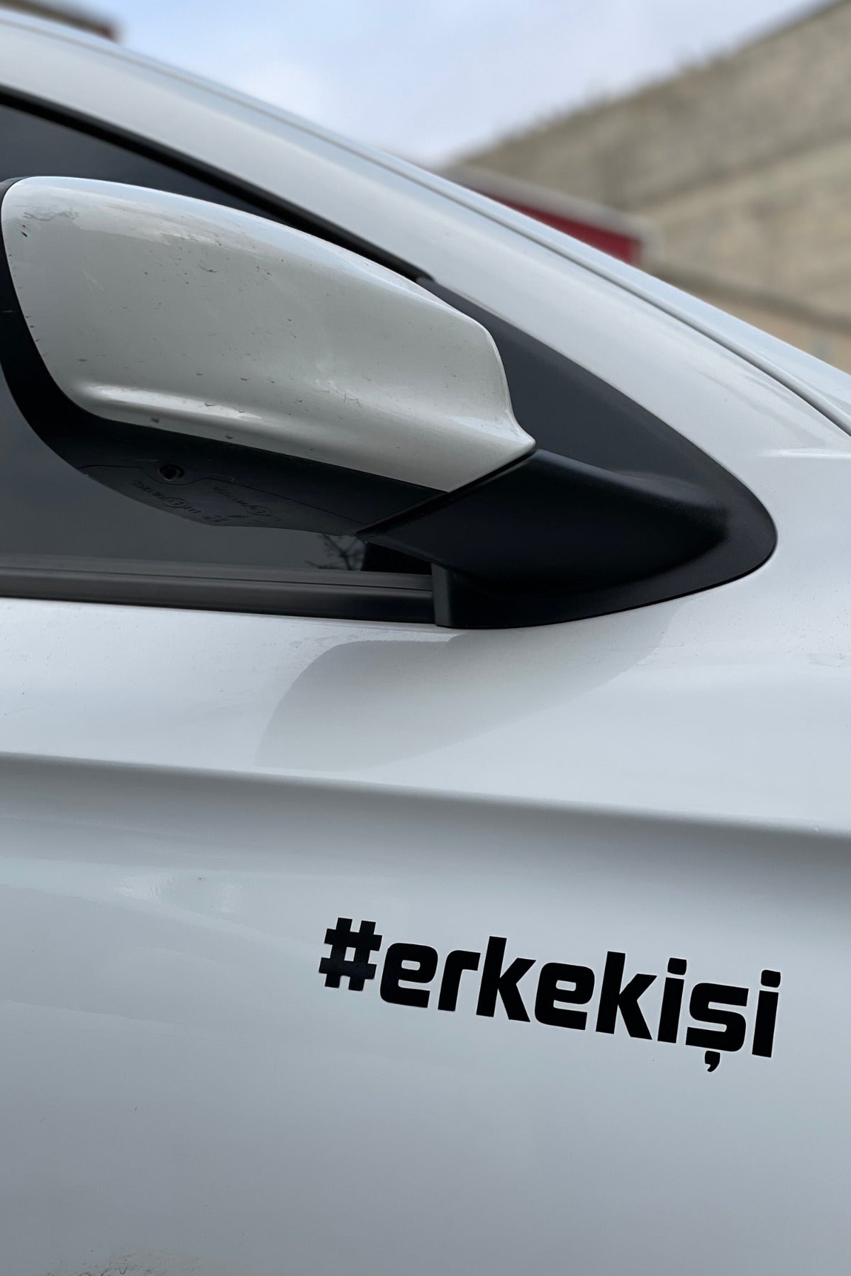 Araba ve Motor için Siyah Renk Erkek İşi Sticker Etiket (1 Adet)