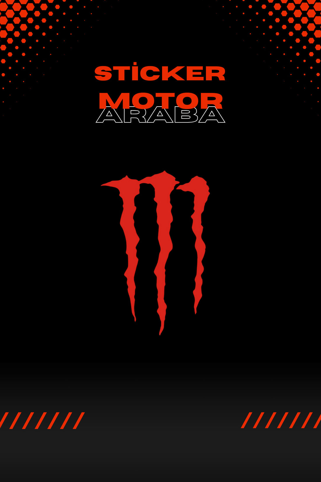 Dekoratif Kırmızı Monster Sticker Araba-motor Için Etiket 10cmx6cm (1 ADET)