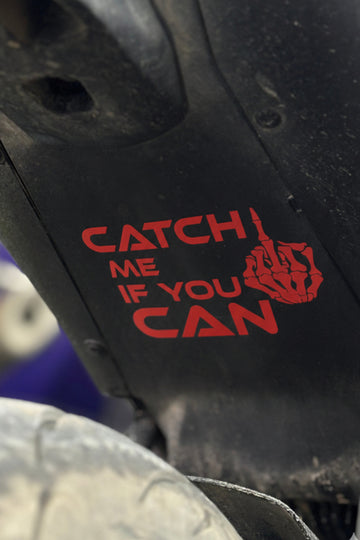 Motosiklet ve Depo için Catch me If You Can Orta Parmak Sticker (14CMx10CM)