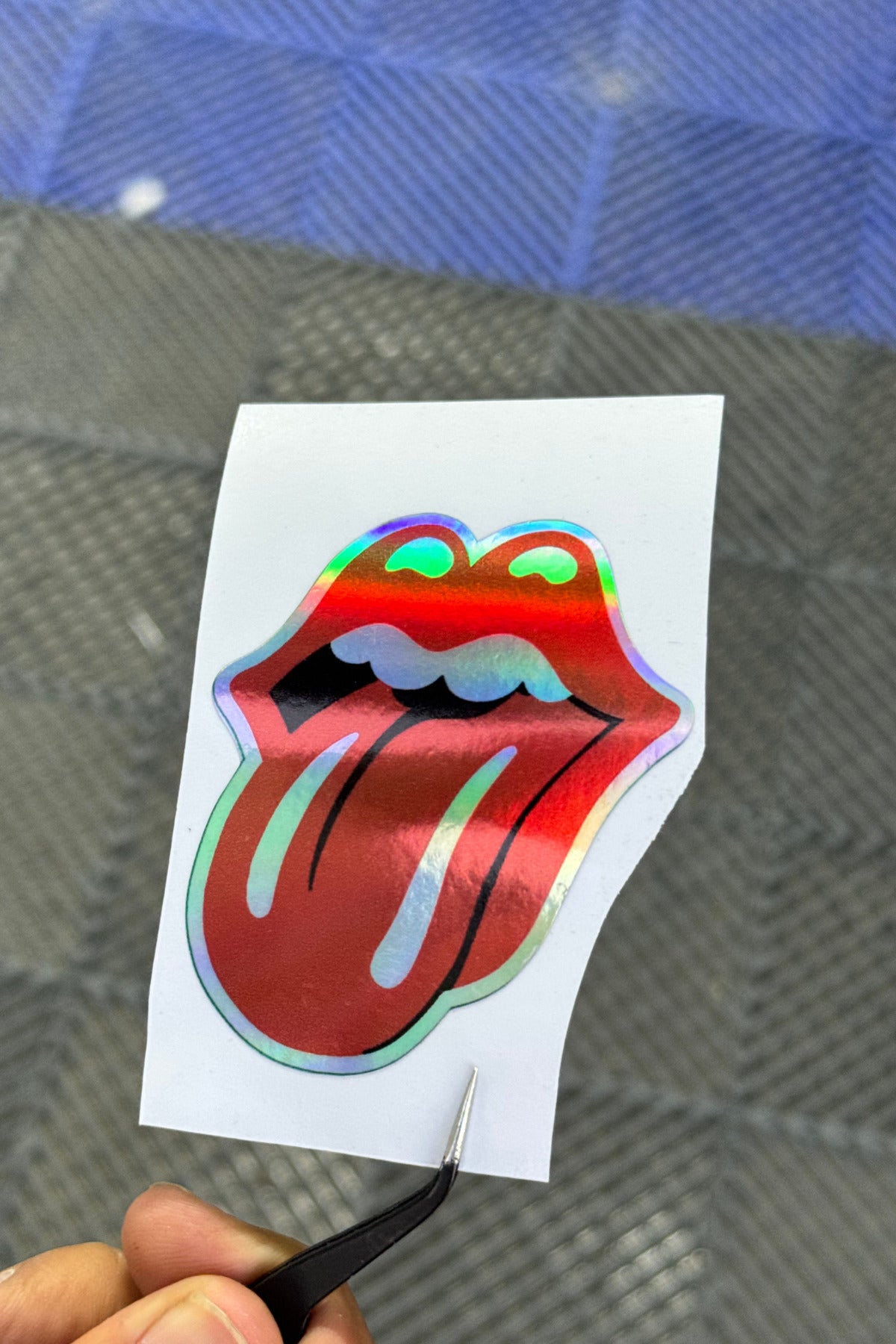 Motor-Araba-Laptop için Hologramlı Dudak sticker1 (7CMX6CM) 1 Adet