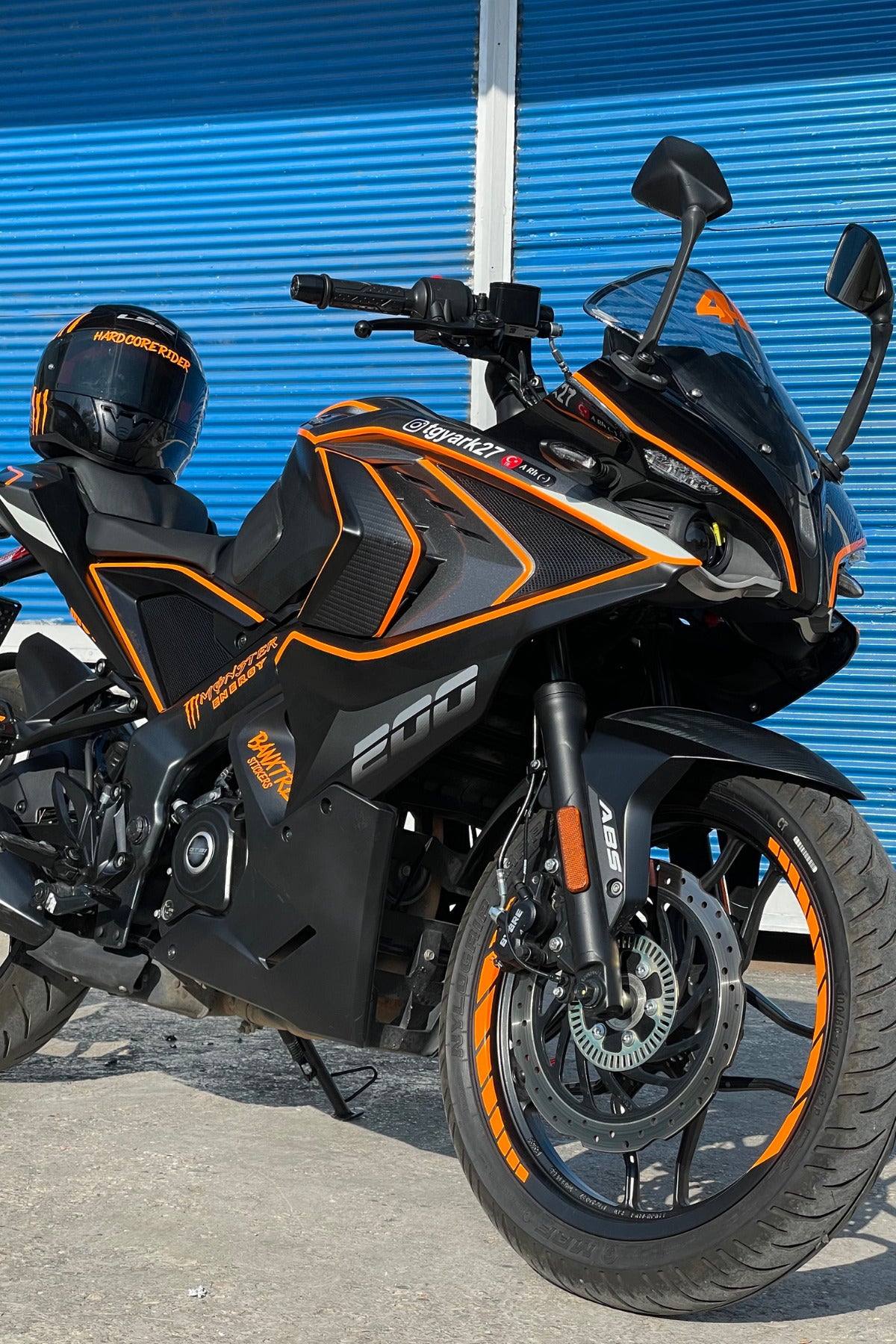 Araba-Kask-Motor için Orafol Neon Turuncu İnce Detay Şeritler Sticker Etiket 5 Parça Toplam 5 Metre