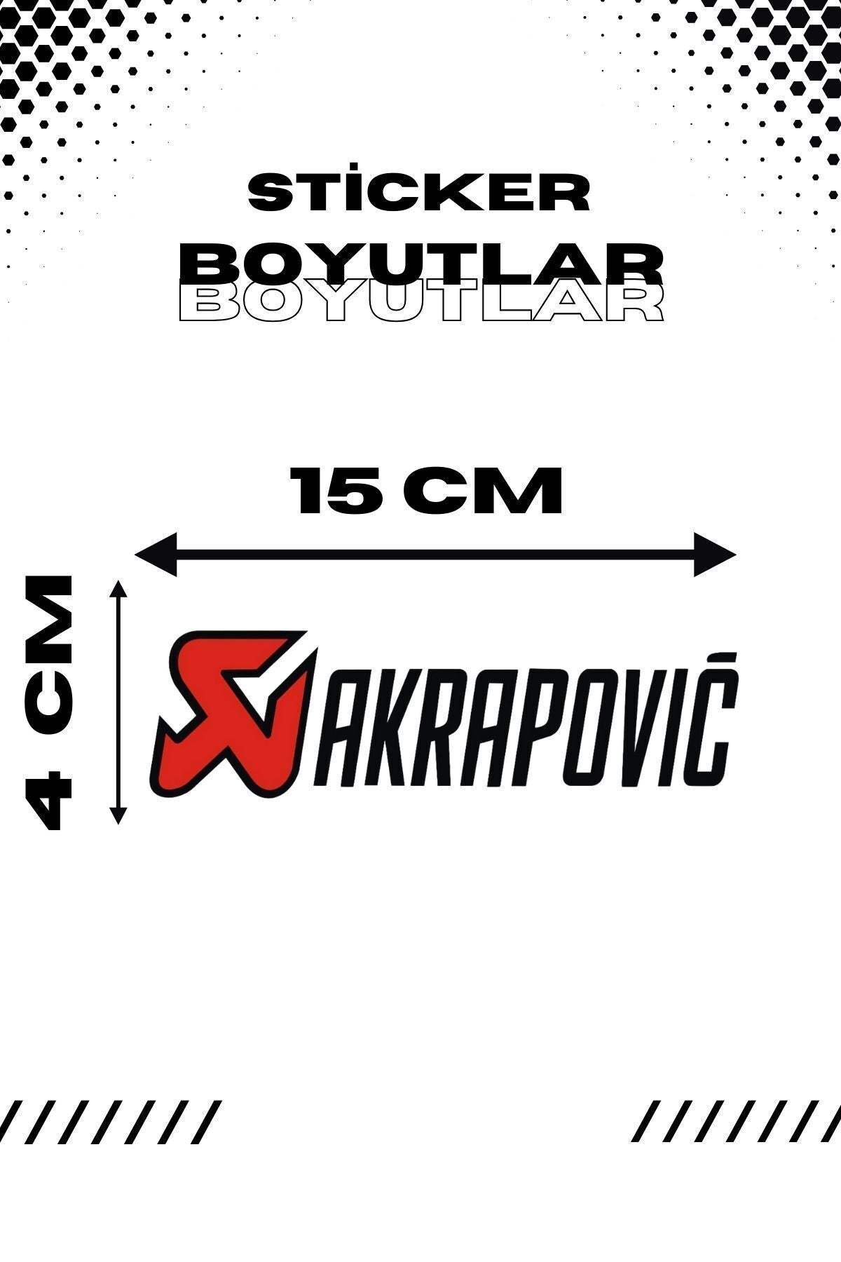 Dekoratif Kırmızı Siyah Akropovic Logo Sticker Motor-Araba-Egzoz için Etiket 15CMx4CM (1 Adet)
