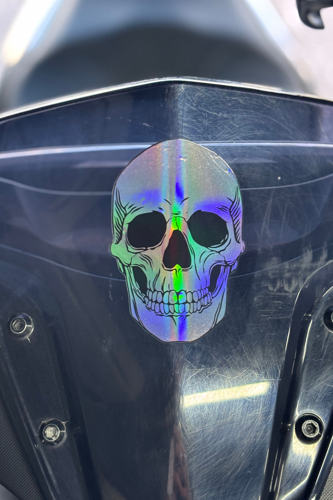 Motor ve Araba için Hologramlı Kurukafa İskelet Sticker Etiket (9CMx6CM)