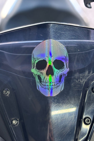 Motor ve Araba için Hologramlı Kurukafa İskelet Sticker Etiket (9CMx6CM)