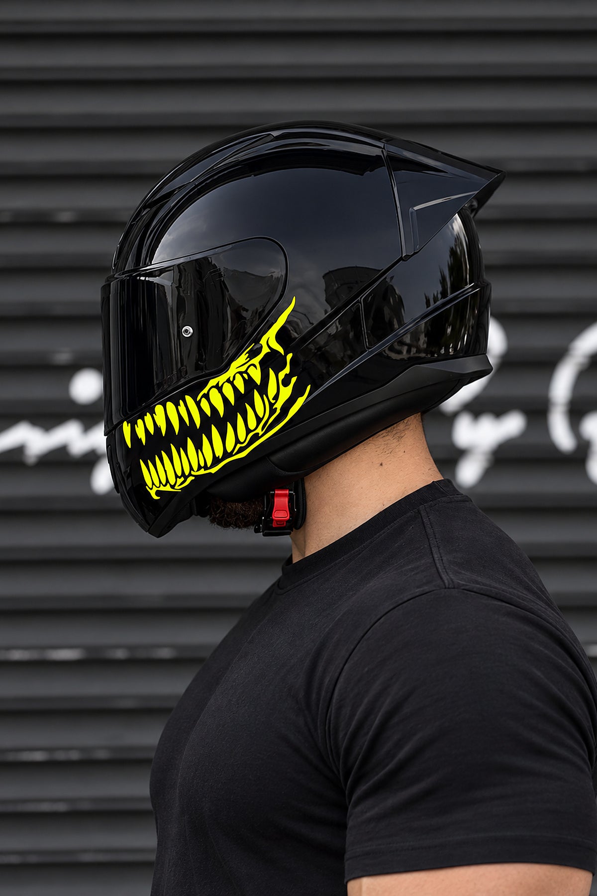 Motosiklet Kaskı için Ruroc Kask Dişleri Sticker Etiket(Sağ ve Sol)