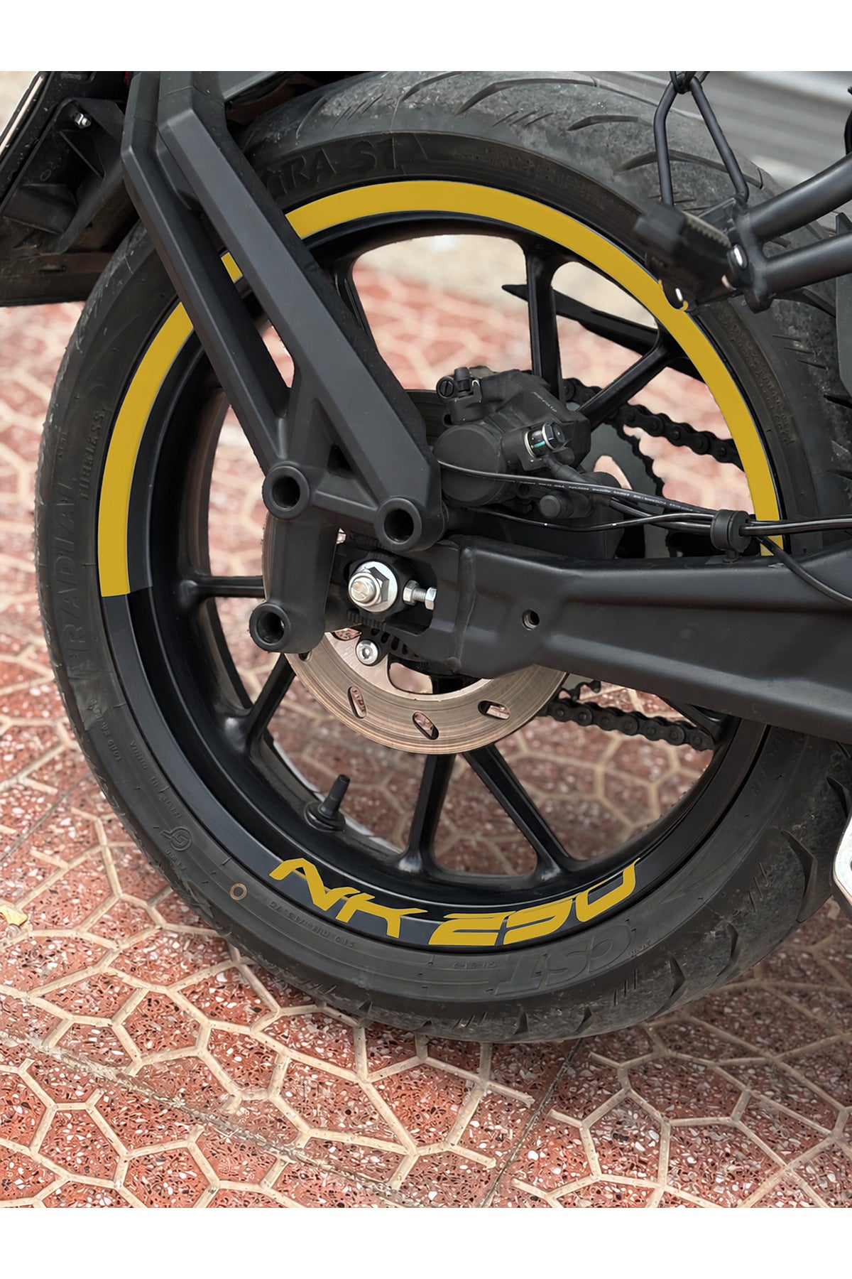 CFMOTO NK250 için Yarım Jant+ NK250 Yazıları Jant Şeridi Sticker Seti (Ön-Arka Yeterli)