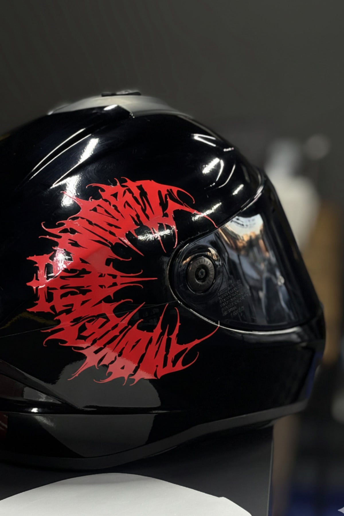 Kask ve Motosiklet için Yarım Tribal Gotik Daire Sticker Etiket