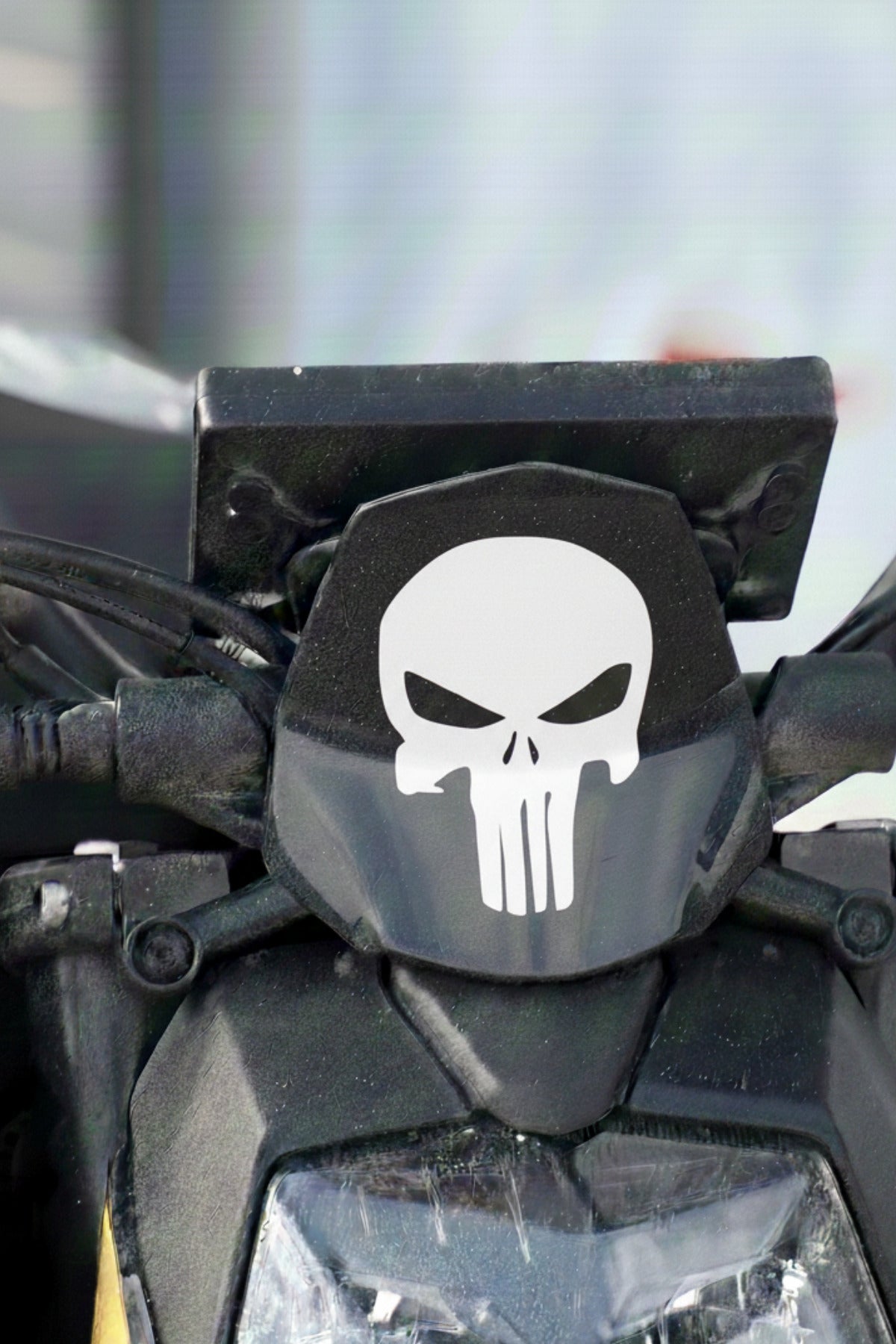 Motosiklet ve Kask için Kurukafa Sticker Etiket (12CMx8cM)