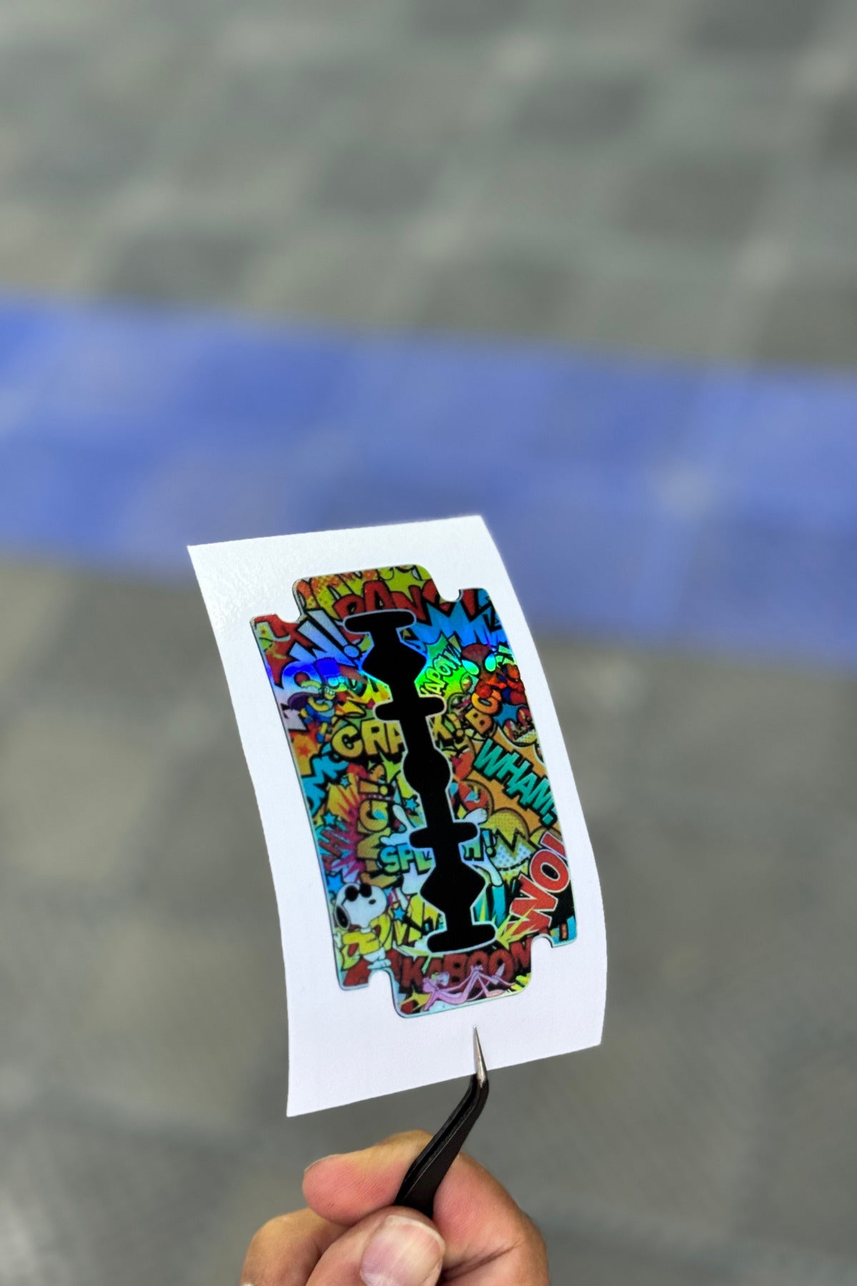 Motor-Araba-Laptop için Hologramlı Jilet Stickerı1 (9CMX5CM) 1 Adet
