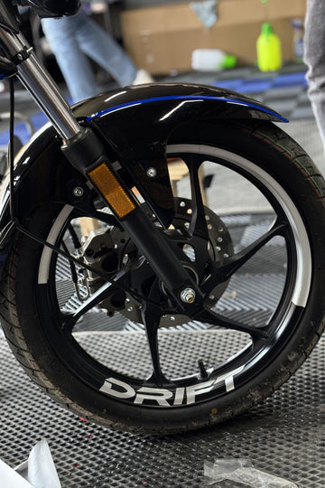 Mondial Drift-L için Beyaz Renk Yarım Jant + Drift Yazı Sticker Seti (4 Janta Yeter)