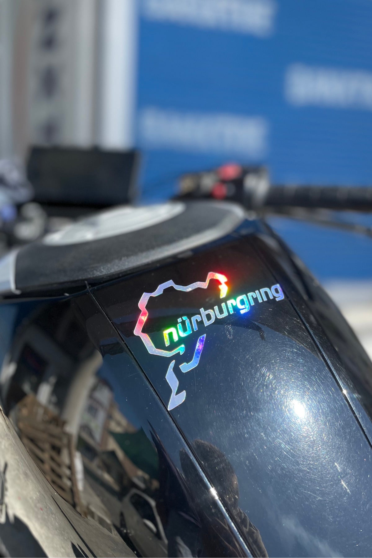 Araba-Motor-Kask için Hologramlı Renk Değiştiren Nürburgring Pist Sticker Etiket 10CMx7CM (1 Adet)