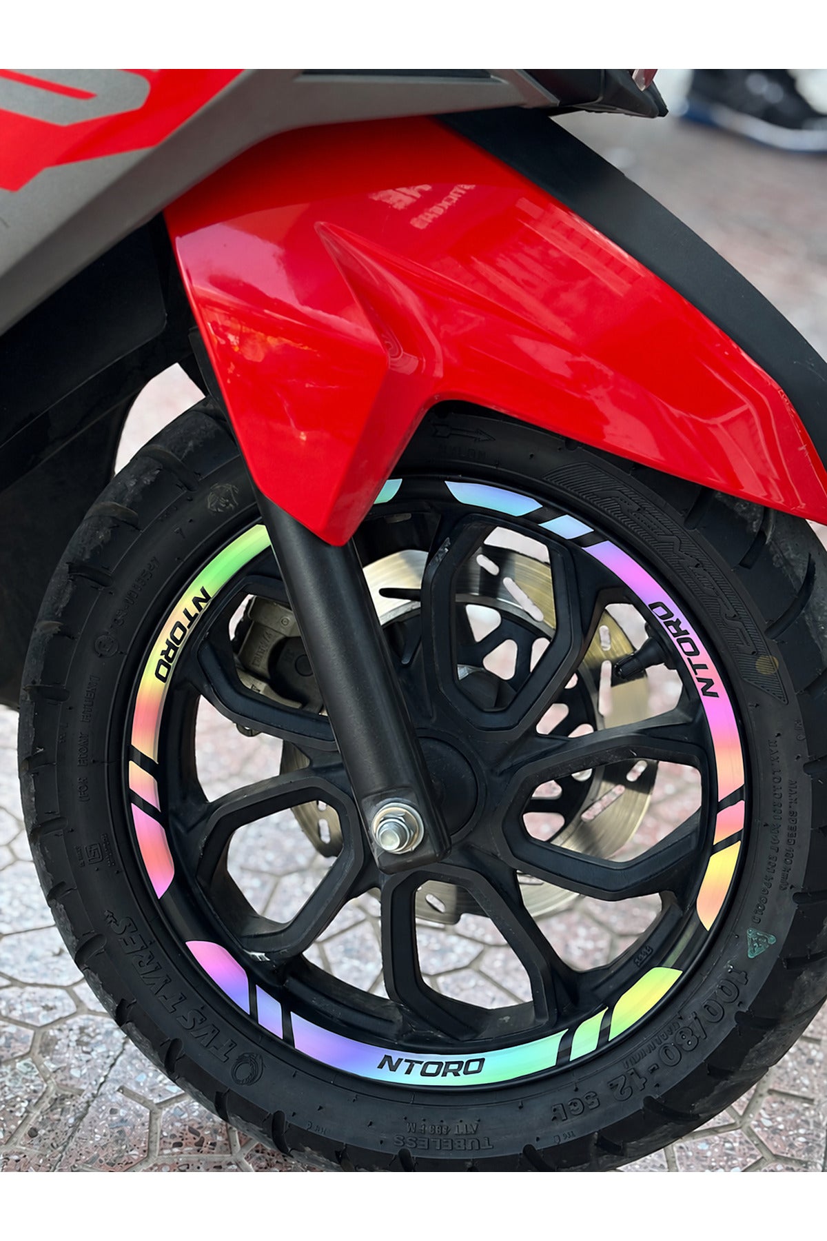 TVS Ntorq 125 için 12 Parça Jant Şeridi Sticker Seti (Ön Arka Sağ Sol Yeterli)