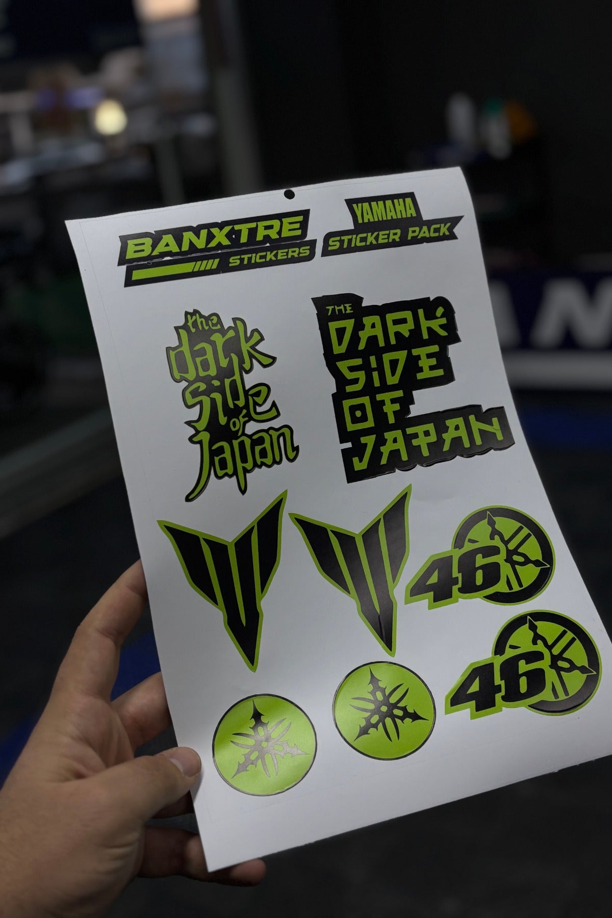 Motosiklet ve Kask için MT Neon Yeşil A4 Sticker Pack (9 Parça Sticker)