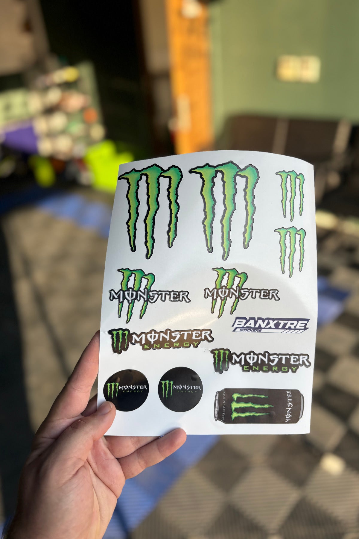 Motosiklet ve Kask için Pençe MNSTER A4 Sponsor Sticker Seti ( 12 Parça)