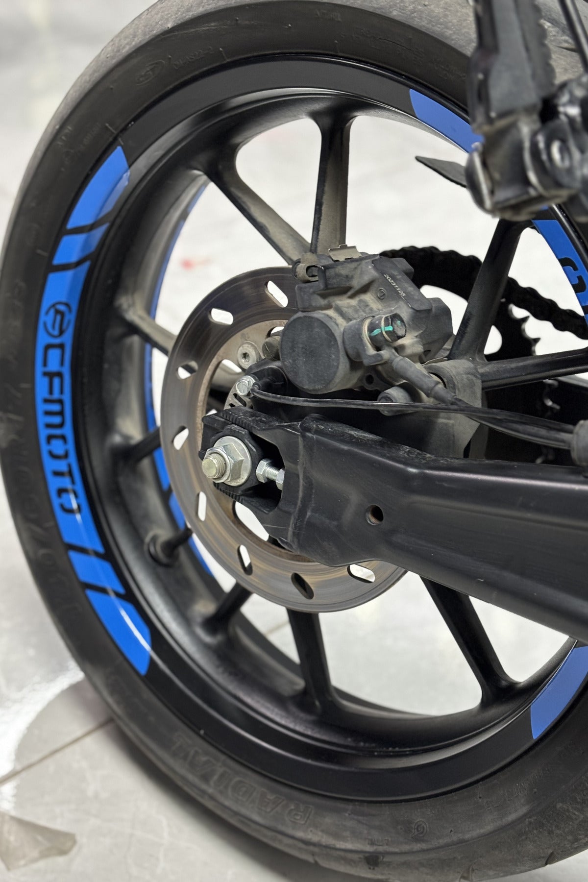 CF Moto Tüm Modeller Uyumlu Açık Mavi Jant Şeridi Sticker Etiket (8 Parça)
