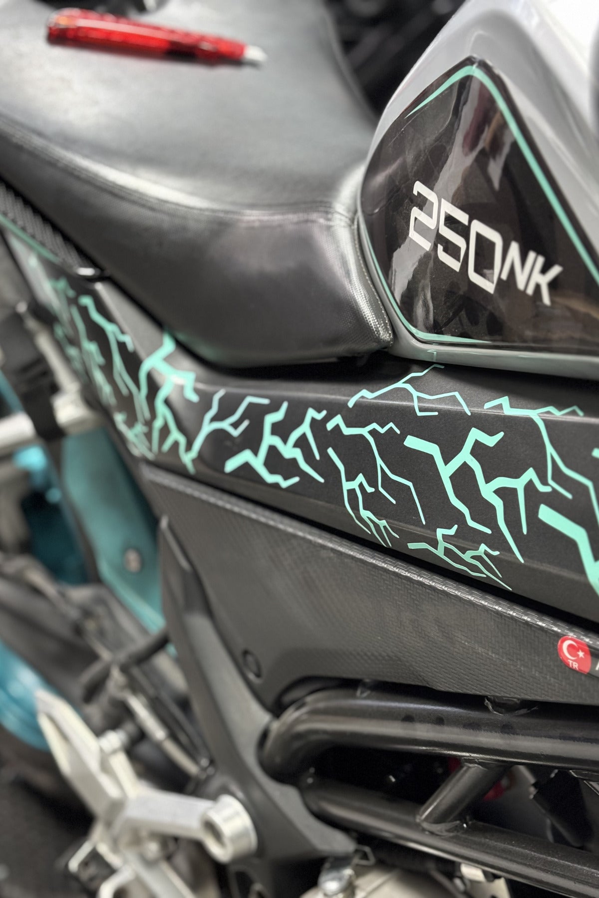 Motor-Araba-Kask için Nane Yeşil Yıldırım Şimşek Sticker Etiket (16'lı)