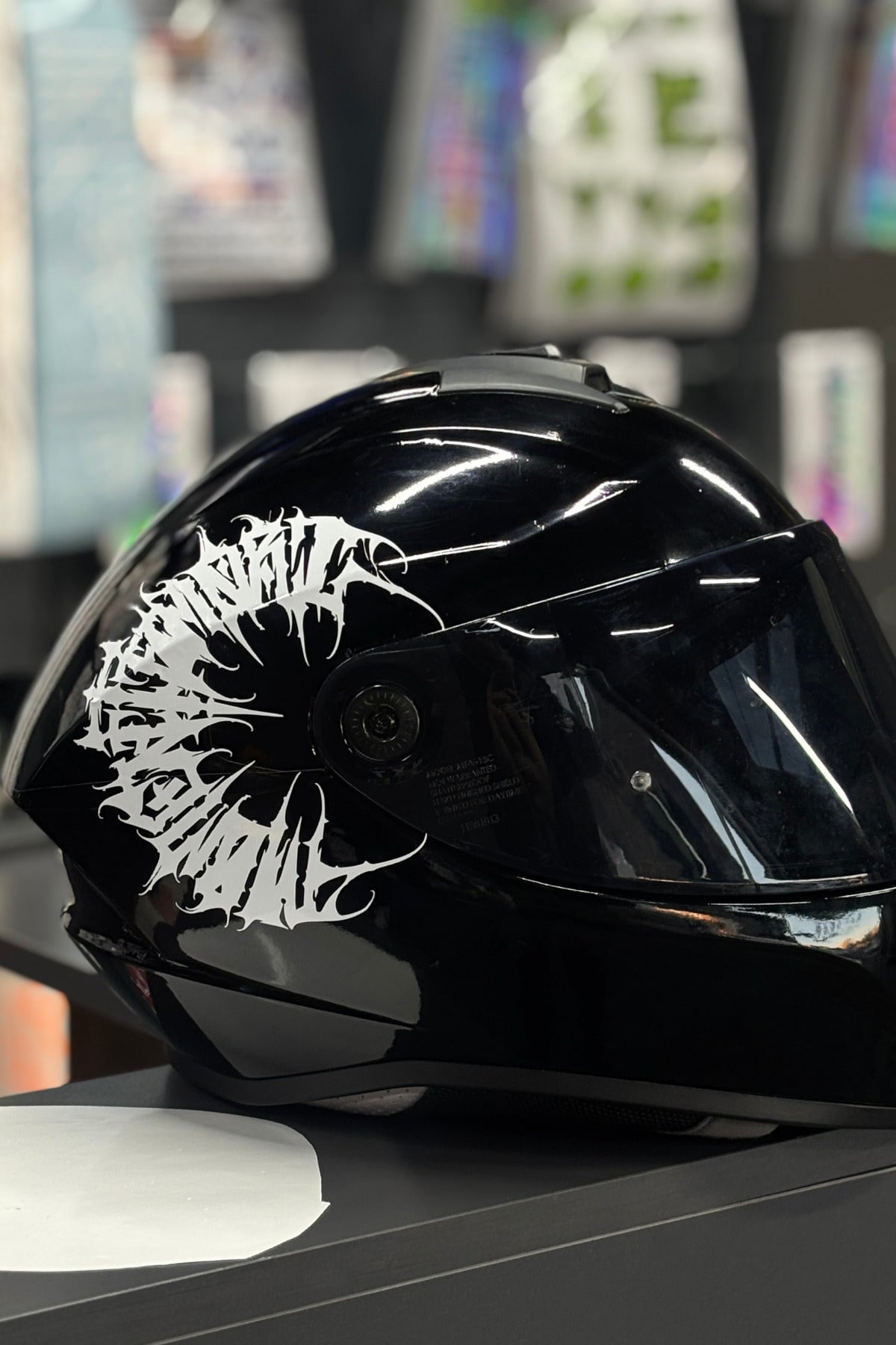Kask ve Motosiklet için Yarım Tribal Gotik Daire Sticker Etiket