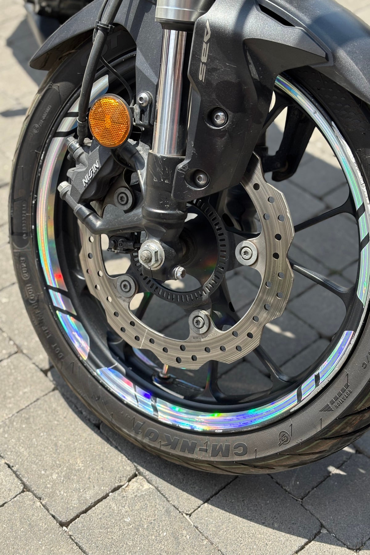 Motosiklet Jantı için Hologramlı (17-21 Inch) Universal Jant Şeridi Sticker Seti 12'li