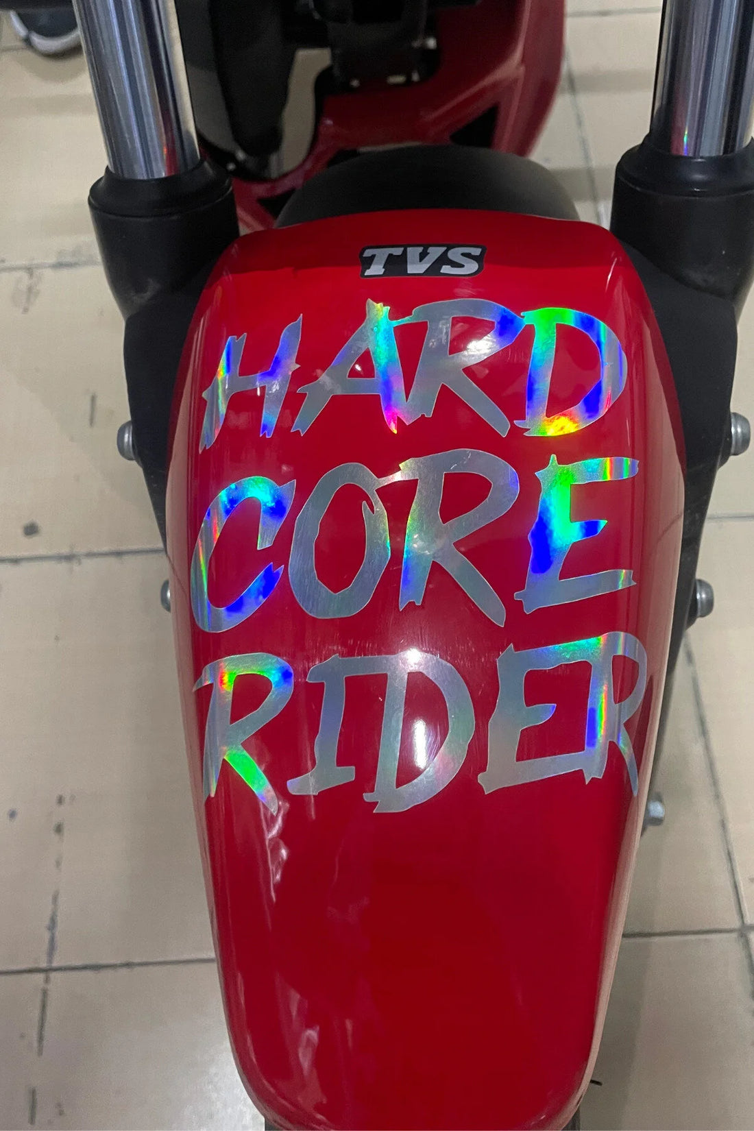 Motor ve Araba için Hologram Parlak Özellikle Sticker (HARD CORE RİDER) 1 Adet