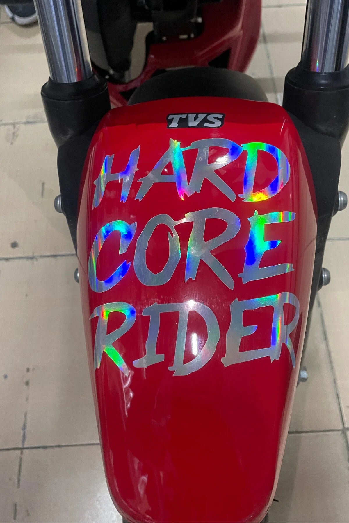 Motor ve Araba için Hologram Parlak Özellikle Sticker (HARD CORE RİDER) 1 Adet