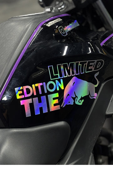 TVS Raider 125 için Hologramlı Boğa Enerji Limited Edition Sticker (Tek Taraf)